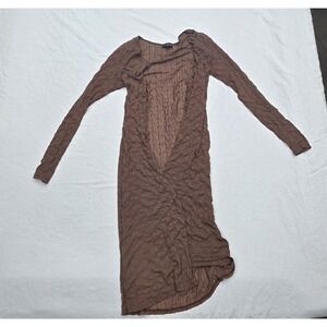 Women's Almost Famous Brown Sheer Longsleeve Cardigan Size Large